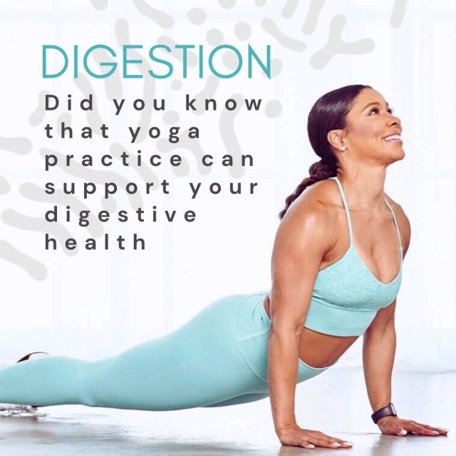 Yoga can have a positive impact on digestion by stimulating the digestive organs. ⁠
⁠
Certain yoga poses, like twists and forward folds, can help stimulate the digestive organs, encouraging movement and motility in the intestines and relieving issues like bloating or constipation.  Yoga may also help alleviate digestive symptoms like gas and bloating.⁠
⁠
Coupled with good nutrition and scientifically supported probiotics and prebiotics, yoga practice may contribute to a holistic approach towards improving your digestion and overall gut health.⁠
⁠
